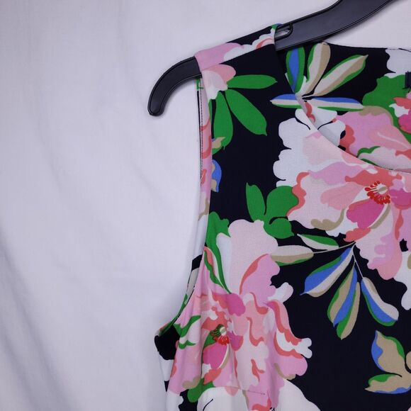 Tommy Hilfiger Dress 10 Floral Pink, Green Shift Sleeveless - Picture 3 of 10